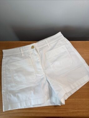 J. Crew Patch Pocket White Chino Shorts